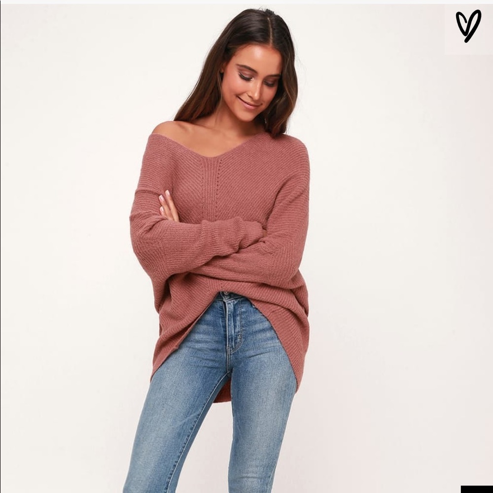 Dolman Sleeve Sweater in Mauve